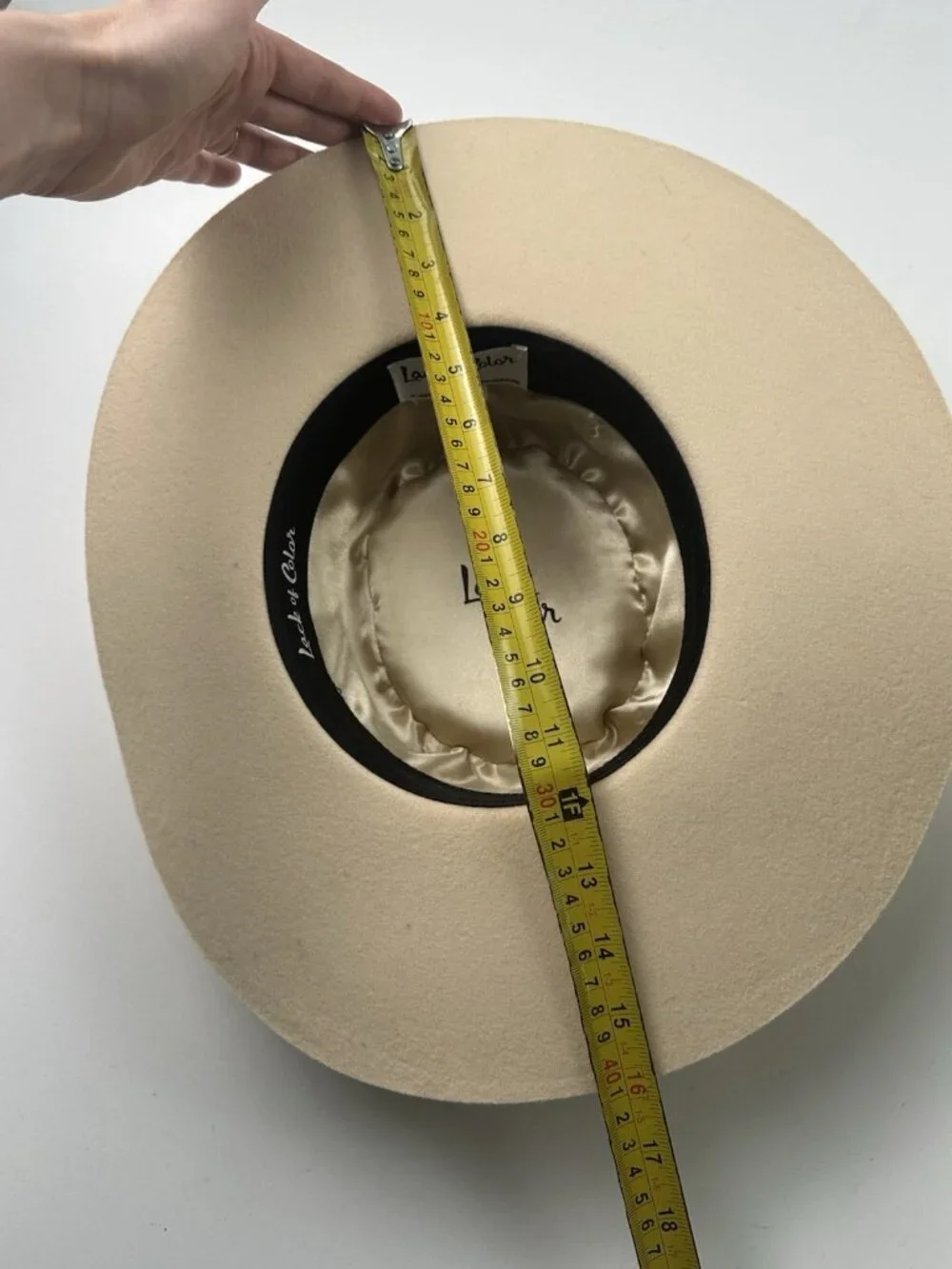 Lack of Color Womens Sierra Boater Hat Wool Wide Brimmed Beige Cowgirl M 7 1/8